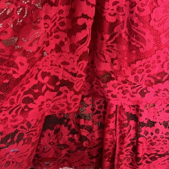 DRESSYSTAR Deep Valentines Red Halter Style Lined High Low Dress, Sz Large, GUC. - Picture 6 of 9